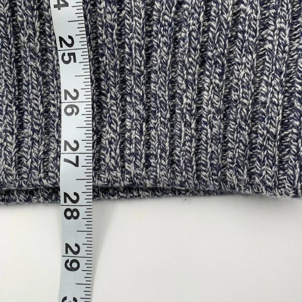 Banana Republic Sweater Mens M Blue Excellent Merino Wool Blend Cable Knit